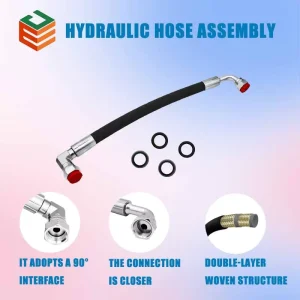 Custom Hydraulic Hose Assembly 90 Degree Elbow Crimped Rubber Hose Pipe for Agricultural Tractor Harvester Hydraulic System Parts