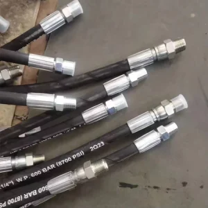 Custom Length 3/8″ SAE 100R17 Compact Hydraulic Hose Assembly with Eaton Style Fittings Wire Braid Rubber Pipe 3000 PSI