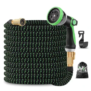 Custom Length Double Color Lightweight Flexible Expandable Garden Water Hose with Plastic Spray Gun Rubber Material