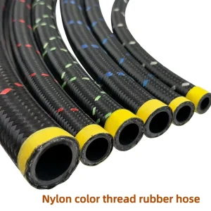 Custom Length NBR CPE Nylon Braided Rubber Hose with Color Tracer Thread AN6 AN8 AN10 Oil Fuel Air Line