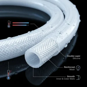 Custom Length Thick Wall Reinforced Hose Pump Connector Industrial Flexible Air Hose Silicone Rubber Tube