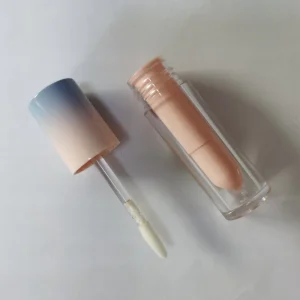 Custom Lipgloss Gradient Color Double Wall Thick Tubes Round Shaped Plastic Bottles with Wand