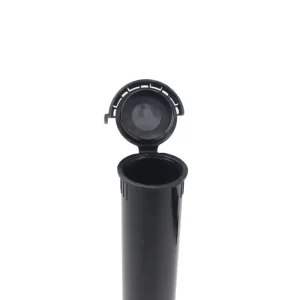 Custom Logo 19mm*116mm Black Plastic Tubes Pop Top Vial PP Vails Child Resistant Cone Tube with Tamper Evident Top
