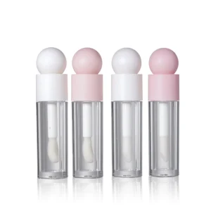 Custom Logo 5ml Matte Plastic Lip Gloss Tube Creative ABS Design with Ball Shape Screw Cap (BT3176) for Blush Skin Care