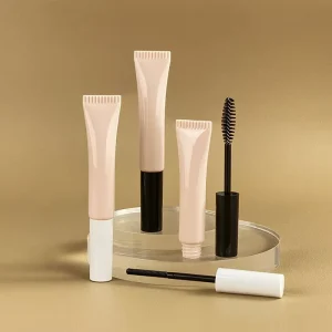 Custom Logo 5ml Refillable PETG Cylinder Soft Plastic Empty Lip Gloss Mascara Container Bottle Wand Cosmetics Blush