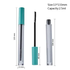 Custom Logo Slim Tall 2.5ml Round Eyebrow Packaging Mascara Bottle Empty Cosmetics Lip Gloss Tube with Brush