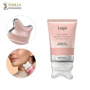 Custom Luxury 100ml Plastic Oval 50mm Diameter Cosmetic Tube Massage Head Packaging Neck Care Face Cream Skincare Empty Squeeze