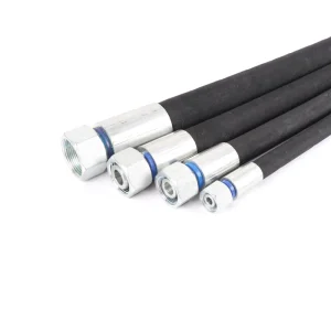 Custom Multi Spiral Steel Wire Hydraulic Hose Assembly High Pressure Rubber Oil Pipe Reinforced Flexible Tube Power Fitting