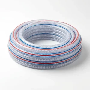 Custom PVC Braided Hose 150ft Factory Direct Clear Reinforced Garden Water Pipe with Red Blue Line for Global Markets