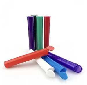 Custom Packaging Pop Top Tube Container Roll Child Resistant 65mm 80mm 116mm Clear Plastic Pre Tubes Pop Top Tube Packaging