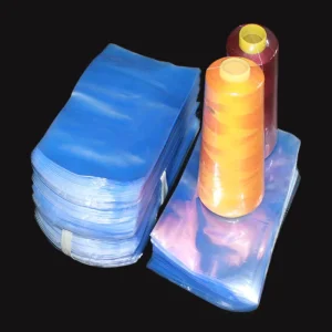 Custom Printed Transparent Waterproof Curved PVC Heat Shrink Bag Arc Tamper Seal Shrink Film Sewing Embroidery Thread Spool Yarn