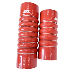 Custom Red Truck Flexible Turbo Intercooler Braided Flexible Corrugated Hump Silicone Hose