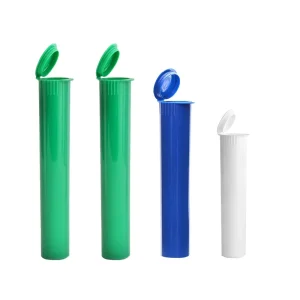 Custom Smell Proof Airtight Waterproof Plastic Pop Top Tube Pre Colored Roll Tubes