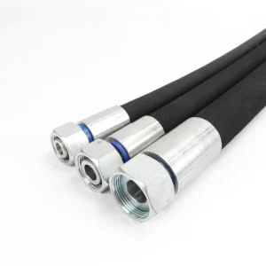 Custom Smooth Cover High Pressure Hydraulic Hose Assembly SAE 100 R2 Steel Wire Braided Rubber Oil Pipe Power Steering Pump Set