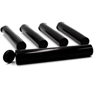 Custom Squeeze Open Pop Top Tube Child Resistant 96mm 109mm 116mm Black Clear Plastic Pre Packing Pop Top Roll Tube