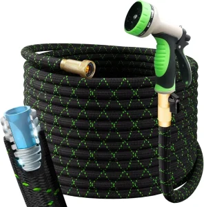 Custom Stainless Steel Metal Garden Water Hose Pipe Flexible Lightweight 25/50/75/100ft With Durable Fabric Skin