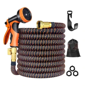 Customizable 3 Layer Flexible Garden Hose Multi Function Nozzle Expandable Natural Latex High Performance PE High Cost