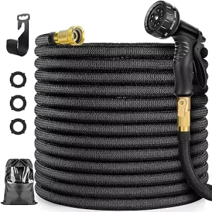 Customizable 30m Flexible Garden Hose 3 Layer Natural Latex with Multi Function Nozzle Expandable 100ft Watering Hose