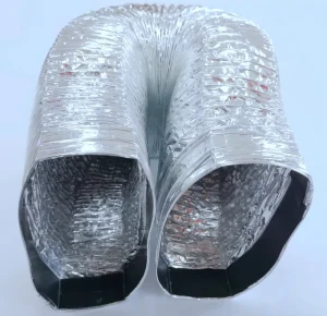 Customized 200mm Non-Insulated Aluminum Foil & PVC Square Industrial Flexible Duct for Kitchen
