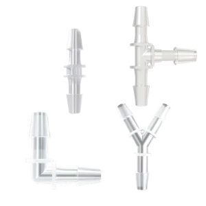 Customized 4mm Adjustable 4 Way Cross Joint Polypropylene Liquid Fittings Garden Hose Connector Industrial Use Rubbervalve