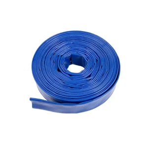 Customized Big Size High Pressure PVC Layflat Water Discharge Hose Blue Polyester Yarn Jacket Garden Hose Reels