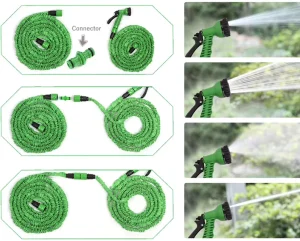 Customized Double Layer Latex Expandable Garden Hose Tangle-Free Anti-Kink Water Hose for Lawn Watering Car Washing Available