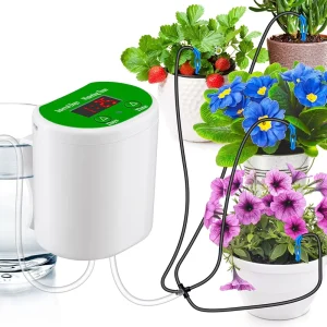 D58 Indoor House Plant Vacation Smart Watering Timer 15 Plants LCD Automatic Drip Irrigation Kit DIY Plant Self Watering System