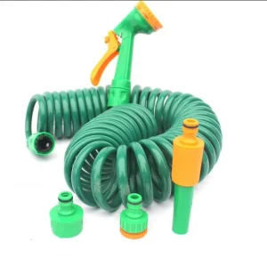 DD1103 Garden 10 15 20M Watering Spray Gun Nozzles Collapsible High-pressure Car Wash Telescopic Spring Water Gun With Pipe
