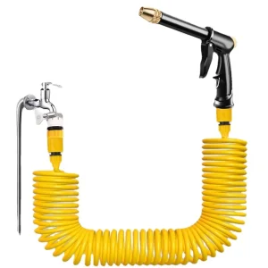 DD1346 Collapsible EVA Recoil Garden Hose Gun Pipe Washing Car Gun Spring Spray Nozzle Retractable Garden Coil Hoses Set