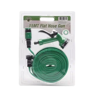 DD1349 Lightweight Washing Car Grade Hose Reel Home Water Sprayer Watering Plant Nozzle Double Layer Rubber Flat Hose Gun