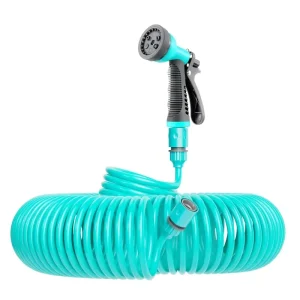 DD1356 Curly Spring EVA Garden Water Hose Sprayer Corrosion Resistant Water Pipe Gun Self-coiling Recoil Garden Hose