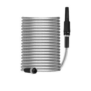 DD2935 Expandable Metal Garden Hose Nozzle 50 FT Lightweight Non Kinking Flexible Garden Stainless Steel Water Hose