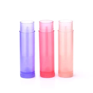 DIY Custom 5g Colorful Empty Plastic Lipstick Tube Packaging Plastic Twist up Tube for Lip Balm