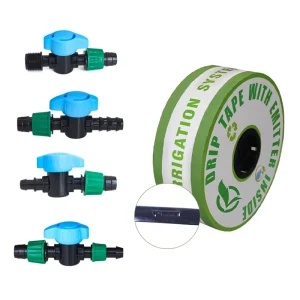 DN16*16 Drip Tape Irrigation System Drip Tape Fittings Plastic Barb Lock Drip Tape Valve Irrigation Connector