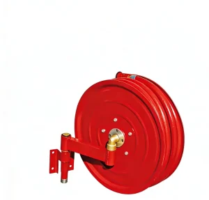 DN25 30m Swing Fire Hose Reel with Spray Nozzle 1.6Mpa 16Bar High Pressure Manual Hose Reel for Building Safety