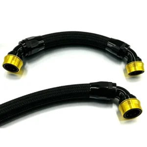 Dash10 AN10 0/45/90/180degree Quick Release Fittings Hose Set Female Adapter Push in Straight Aluminum Universal Black