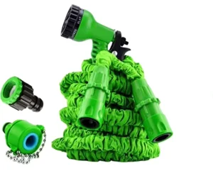 Direct Manufacturer High Pressure Garden Hose for Watering Flowers Irrigation Telescopic for Home Car Wash Durable Rubber Green