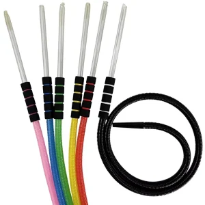 Disposable Luxury Hookah Hose 1.8m Plastic Eco Friendly Shisha Pipe Customizable Acrylic Handle