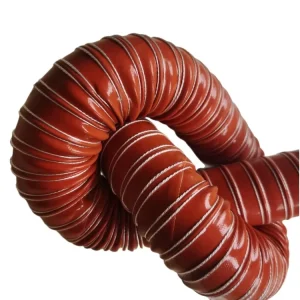 Double-Layer High Pressure Silicone Coated Glass Fiber Fabric Spring Steel Wire Heat Resistant Air Duct Hose Plastic Tubes