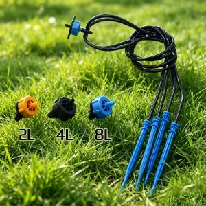 Drip Irrigation Arrow Dripper Kit with PC Emitter PE Tube for Greenhouse Potted Plants 2 4 Way Adjustable Flow