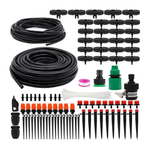 Drip Irrigation Kit Tubing Garden 1/4 Drip Automatic Drip Irrigation Supplies for Irrigation System