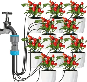 Drip Irrigation System Automatic Micro Drip Kit 10 Drip Nozzles PP Irrigation Tubing Hose Garden Watering System Flower