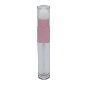 Dual-purpose 6ml Clear PETG Eco-friendly Empty Lipstick Tube Plastic Container with Blush Sponge Head