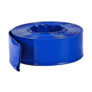 Durable Blue PVC Discharge Hose High Tensile Fiber Braided Reinforcement Blow Molding Layflat Hose for Industrial Water Cutting