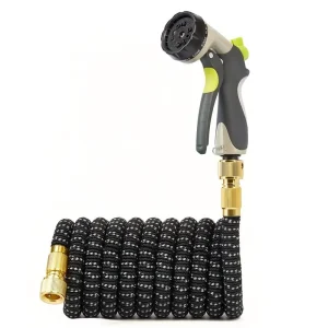 Durable Expandable Latex Garden Hose High Pressure Flexible Anti UV Lightweight For Gardening Patio And RV Use