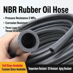 Durable NBR Nitrile Rubber Hose Oil Resistant Fuel Hose Diesel Gasoline Motorcycle Fuel Return Oil Line Auto Engine Use Cutting