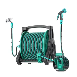 Durable PVC Portable Garden Hose Reel Cart for Irrigation and Storage