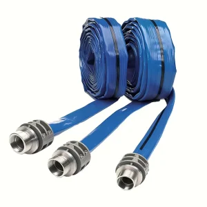 Durable PVC TPU Lay Flat Well Water Hose Aluminum Coupling Model GJ 1 Customizable Length for Deep Well Discharge