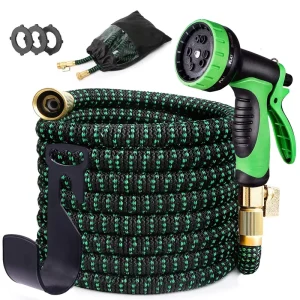 Durable Reinforced Extendable Magic Hose with Nozzle and Brass Fittings