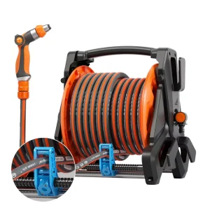 Durable Retractable High Pressure Wall Mount Garden Car Wash 10 15 20 30 40 50m Garden Hose Reel with Zinc Alloy Water Gun